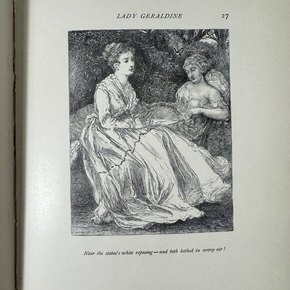 Lady Geraldines Courtship By Elizabeth Barrett Browning 1885 Antique Hardcover B - Picture 13 of 16